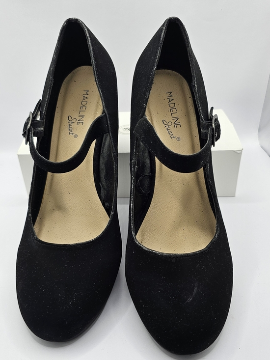 Madeline Stuart Shoes - Madeline Stuart Black Suede Mary Jane Block Heel Pumps